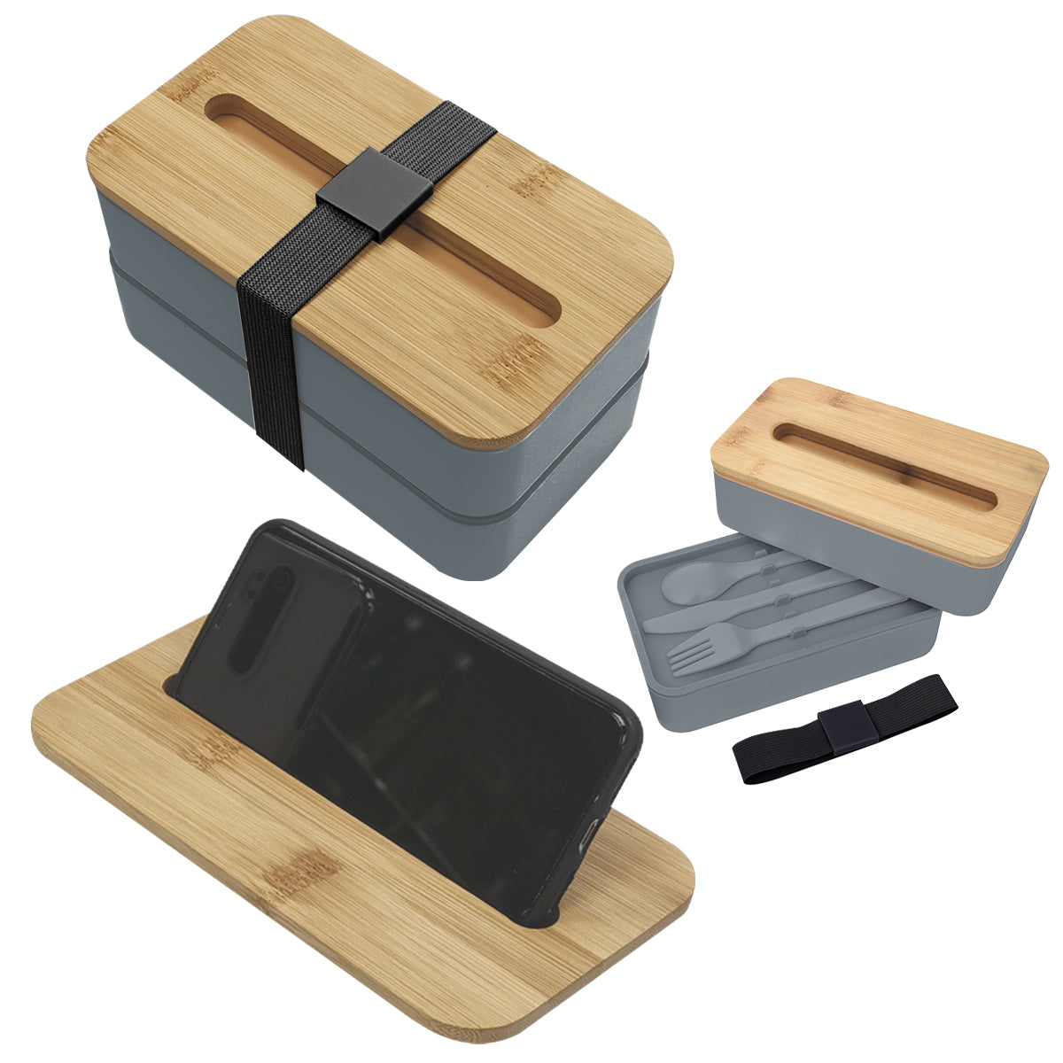 Stackable Bento Box With Phone Stand