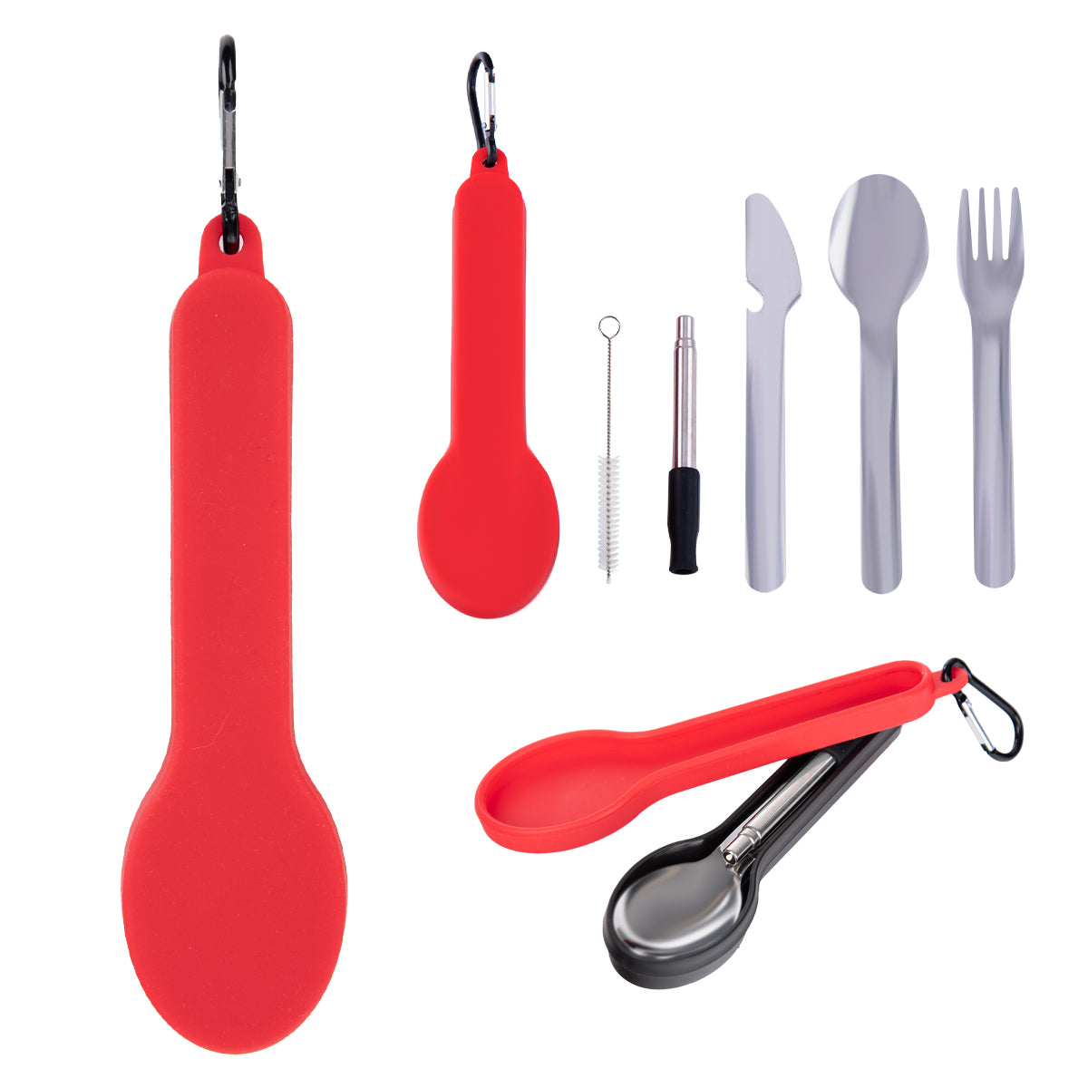 Travel Utensil Set With Silicone Holder