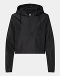 Independent Trading - Women's Lightweight Quarter-Zip Pullover Crop Windbreaker